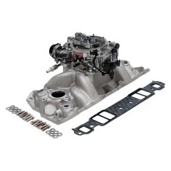 Edelbrock® 2023 - Performer® RPM Single-Quad Satin Intake Manifold And Carburetor Kit
