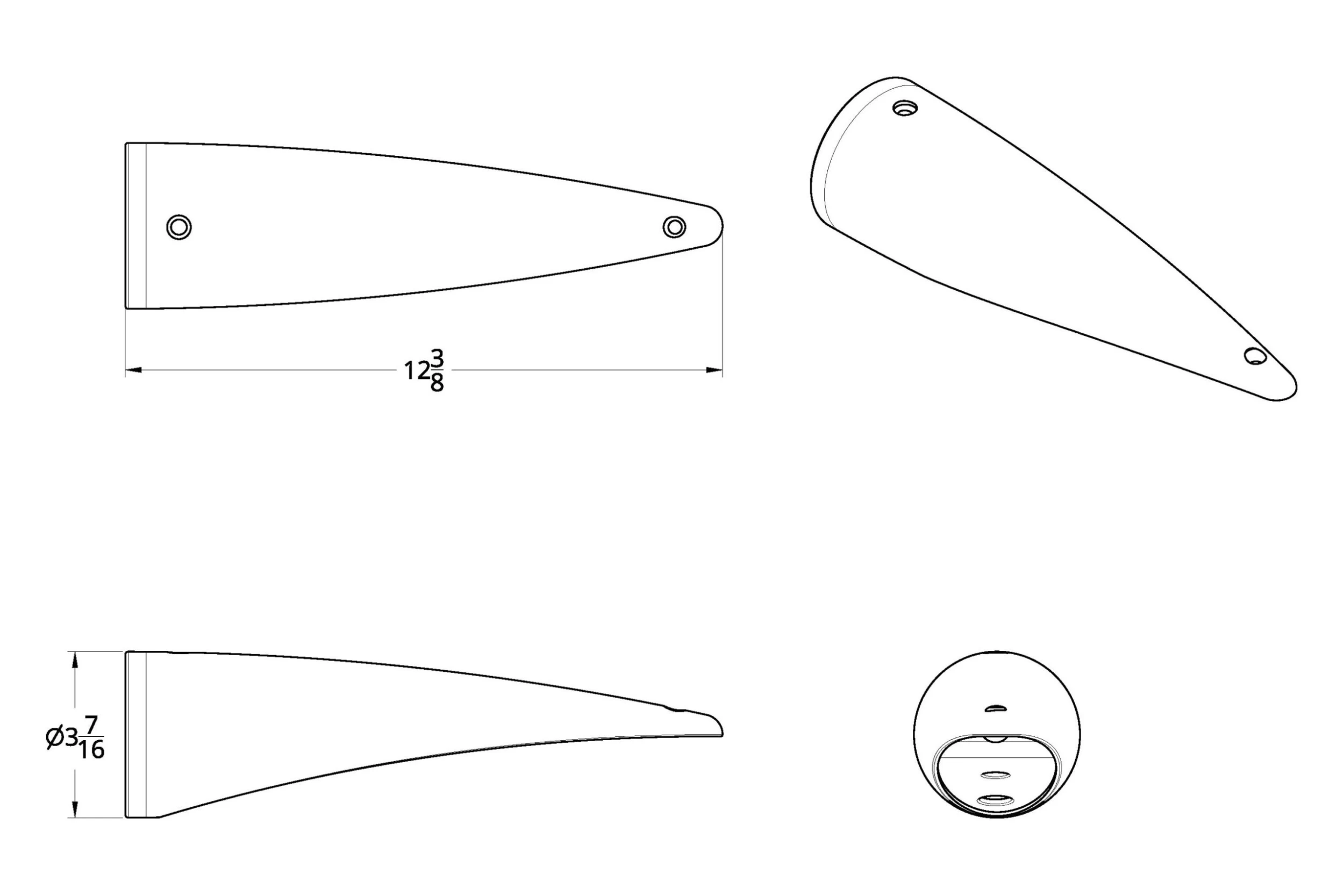 United Pacific® 30496B - Chrome Cab Roof Light Housing - Image 2