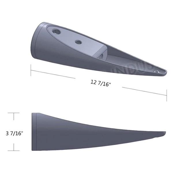 United Pacific® 30496B - Chrome Cab Roof Light Housing - Image 3