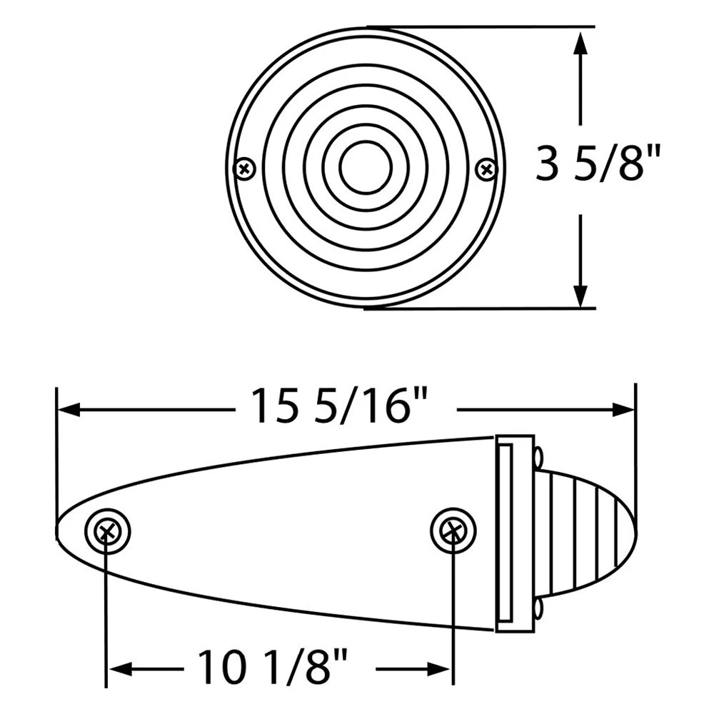United Pacific® 30517 - Torpedo Style 4" Round Amber Crystal LED Cab Roof Light - Image 2