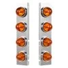 United Pacific® 30981 - Front Air Cleaner Chrome Amber Parking Lights With 8 X Glass Beehive Lights