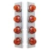 United Pacific® 30983 - Front Air Cleaner Chrome Dark Amber Parking Lights With 8 X Glass Watermelon Lights