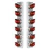 United Pacific® 30993 - Front Air Cleaner Chrome Red Parking Lights With 12 X Glass Beehive Lights