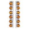 United Pacific® 30994 - Front Air Cleaner Chrome Amber Parking Lights With 12 X Glass Beehive Lights