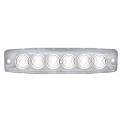United Pacific® 36684B - 5.125" 6-LED Super Thin Series Bolt-On Mount White LED Strobe Light