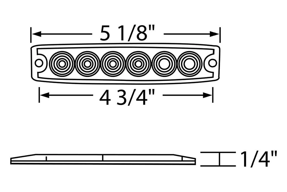 United Pacific® 36684B - 5.125" 6-LED Super Thin Series Bolt-On Mount White LED Strobe Light - Image 5