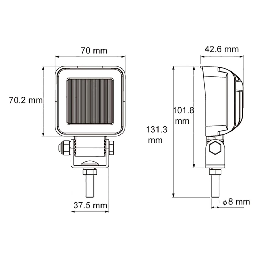 United Pacific® - Square Flood Beam LED Light (2.75", 3.88", 4.92") - Image 11