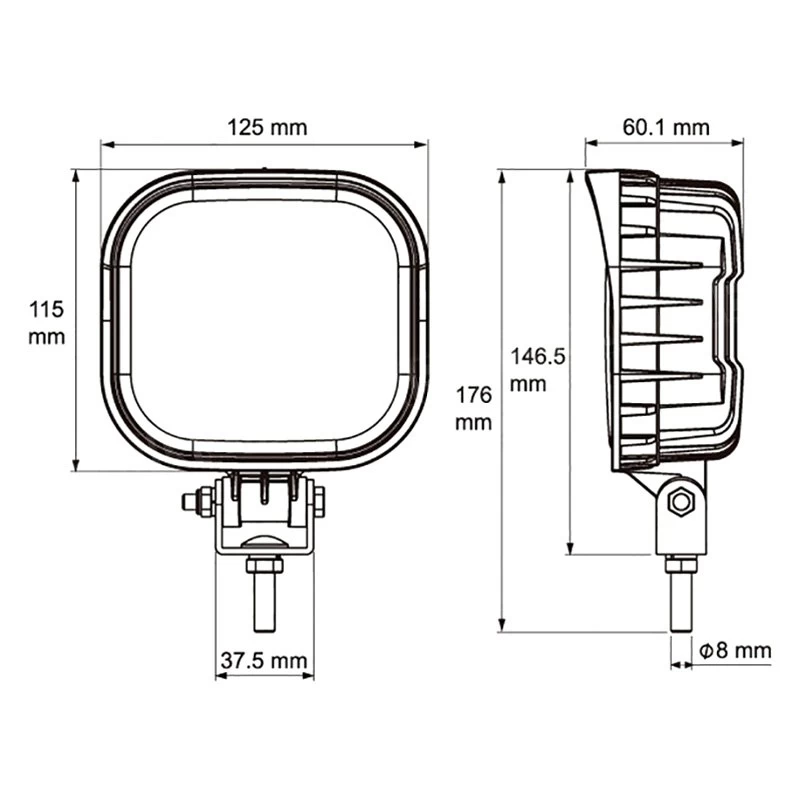 United Pacific® - Square Flood Beam LED Light (2.75", 3.88", 4.92") - Image 16