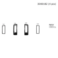 B&I® 3D001B2-DC4 - 3D Molded Yellow Fiber Full Dash Kit (4 Pcs)