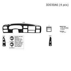 B&I® 3D030A6-SDE - Combo Blackwood Full Dash Kit (4 Pcs)