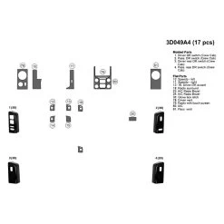 B&I® 3D049A4-PAINT - Combo Custom Finish Small Dash Kit (16 Pcs)