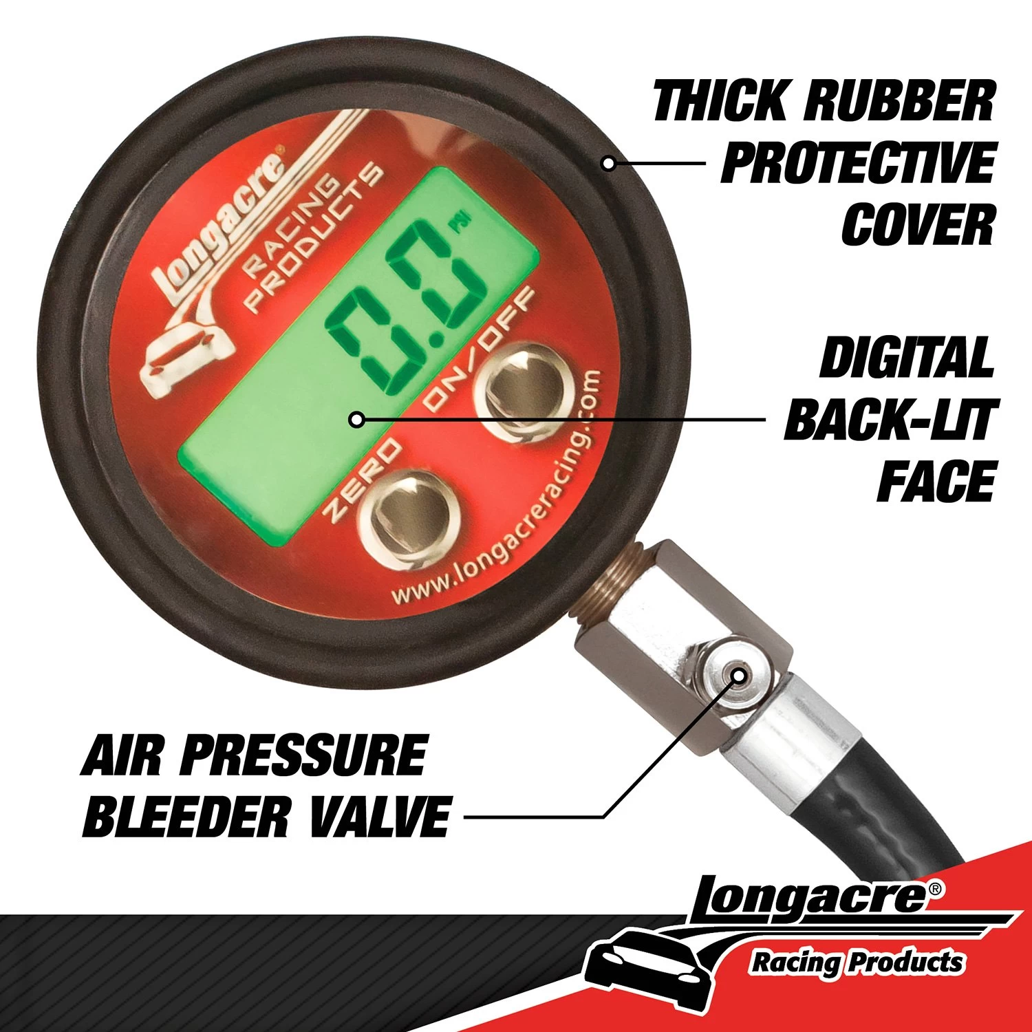 Longacre® 52-53060 - 0 To 4 Bar Pro Digital Tire Pressure Gauge - Image 2