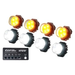 Xprite® 52013-8-WY - Covert 8 Series White/Amber Hardwire LED Hideaway Strobe Lights