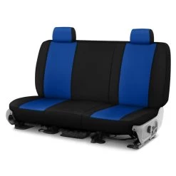 Dash Designs® K166-02-5-UBB - Genuine Neoprene™ 1st Row Blue With Black Custom Seat Covers
