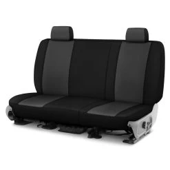 Dash Designs® K166-02-3-UCB - Genuine Neoprene™ 1st Row Charcoal With Black Custom Seat Covers