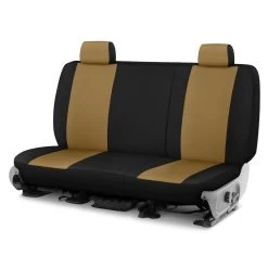 Dash Designs® K161-01-0-UTB - Genuine Neoprene™ 1st Row Tan With Black Custom Seat Cover