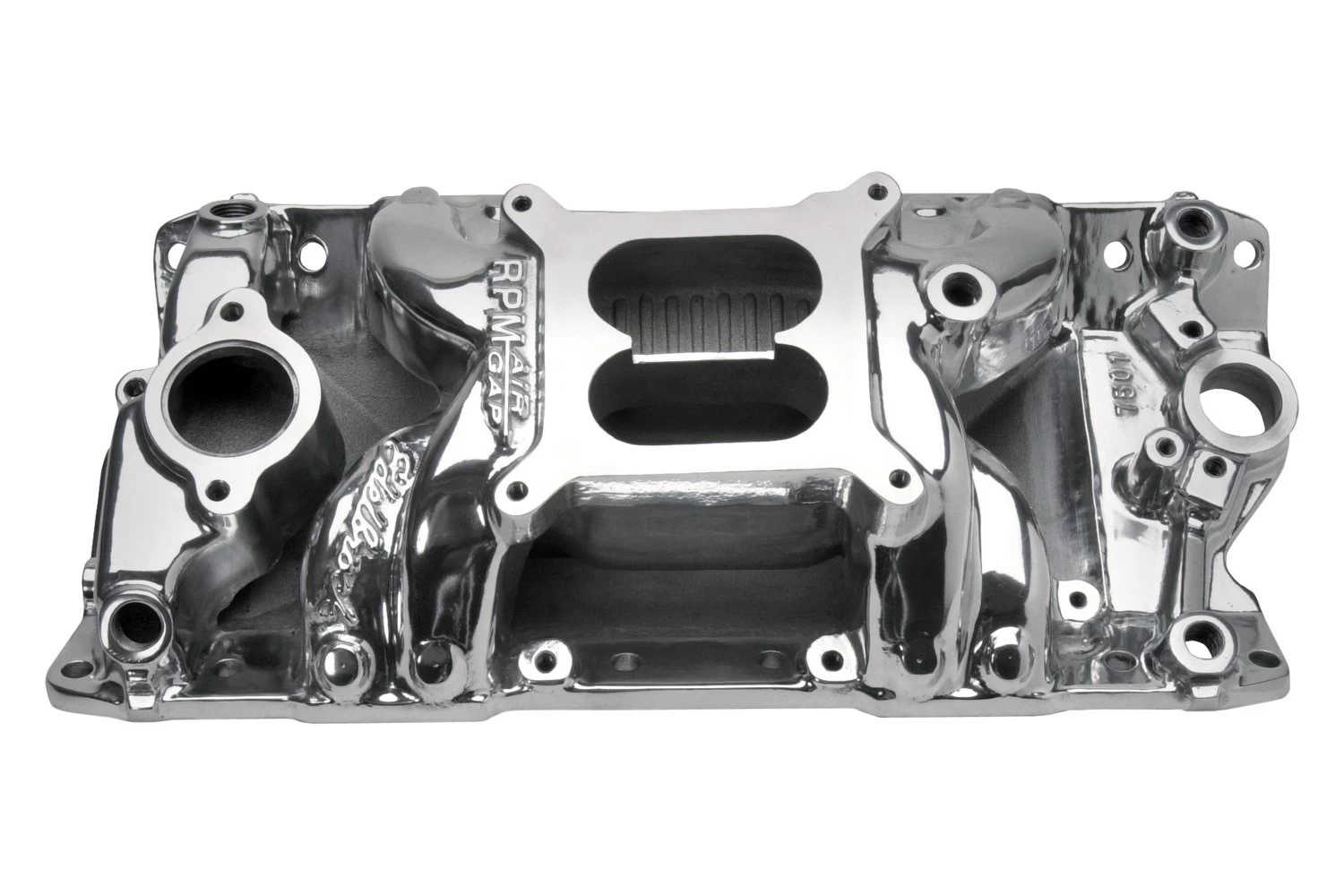 EdelbrockĀ® 75011 - RPM Air GapĀ® Polished Dual Plane Intake Manifold - Image 2