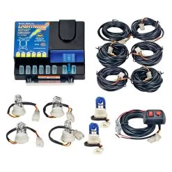Wolo® 8006-5-4C2B - Lightning Plus™ Permanent Mount Blue/White Hideaway Strobe Light Kit