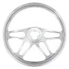 United Pacific® 88154 - 4-Spoke Chrome Aluminum Steering Wheel