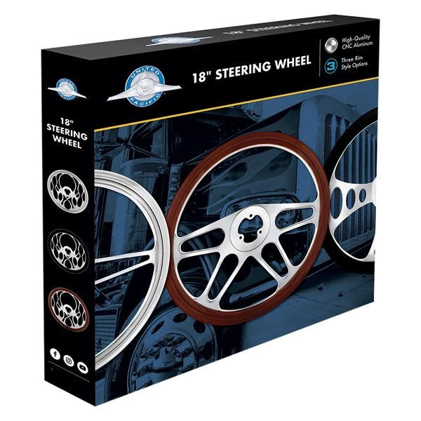 United Pacific® 88154 - 4-Spoke Chrome Aluminum Steering Wheel - Image 4