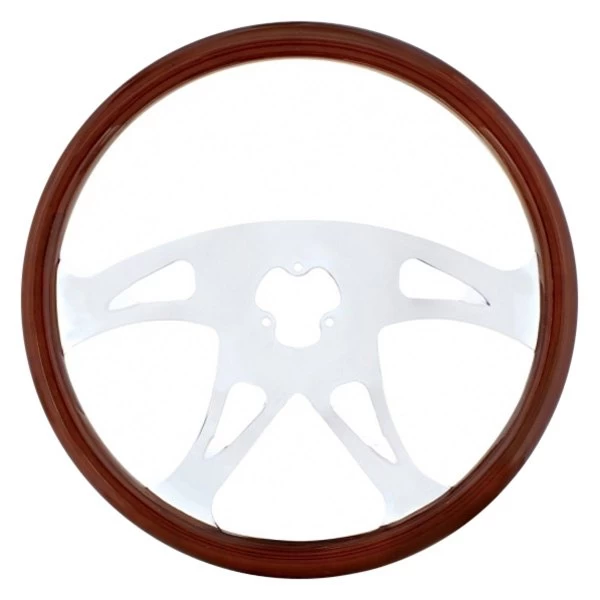 United Pacific® 88218 - 4-Spoke Boss Style Wood Steering Wheel
