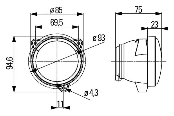 Hella® 996176021 - Module 70 Series 3.35" Round Driving Beam Light - Image 3