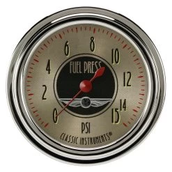 Classic Instruments® AN345SLC - All American Nickel Series 2-5/8" Fuel Pressure Gauge, 15 Psi