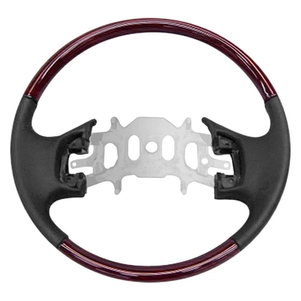 B&I® AW1008L007-DC6 - Premium Design Medium Parchment (Light Tan) Leather Steering Wheel With Blue Fiber Grip - Image 2