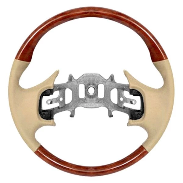 B&I® AW1203L011-DC3 - Premium Thumb-Grip Design Earth Leather Steering Wheel With Red Fiber Grip