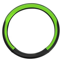 FH Group® CIFH2009-GREEN - Geometric Chic Genuine Leather Green Steering Wheel Cover