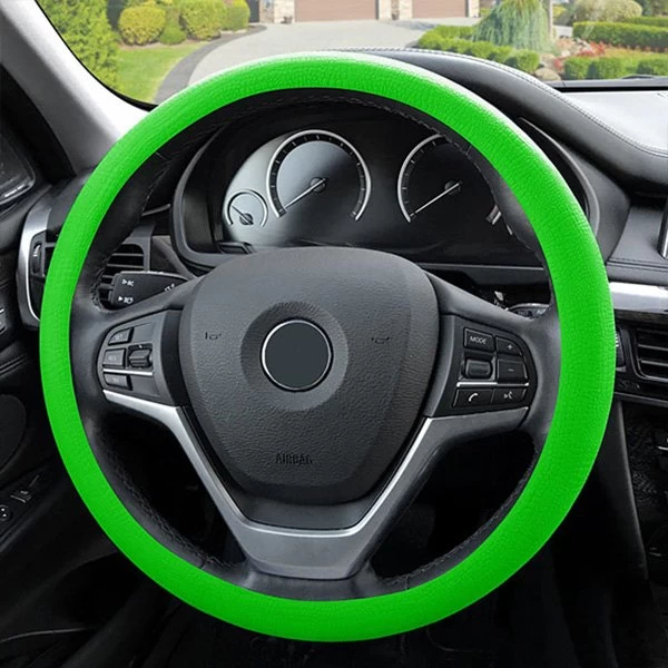 FH Group® CIFH3001-GREEN - Snake Pattern Silicone Green Steering Wheel Cover - Image 2
