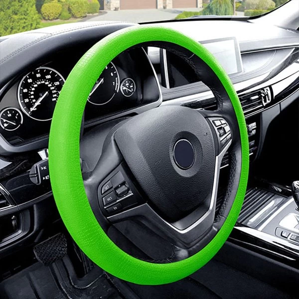 FH Group® CIFH3001-GREEN - Snake Pattern Silicone Green Steering Wheel Cover - Image 3