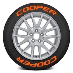 Tire Stickers® COOP-1718-125-8-O - Orange "Cooper" Tire Lettering Kit