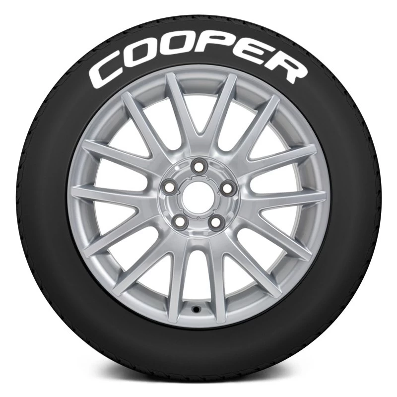 Tire Stickers® COOP-1921-1-4-W - White "Cooper" Tire Lettering Kit