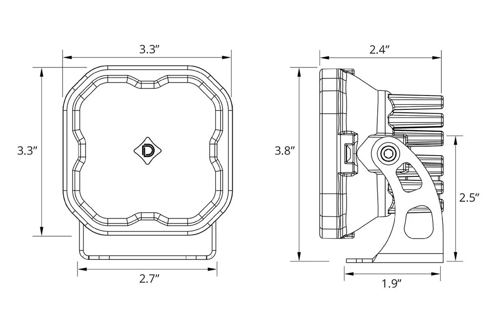 Diode Dynamics® DD6873P - Stage Pro Series Standard SAE 3" 2x36W Square Driving Beam LED Lights, With White Backlight - Image 13