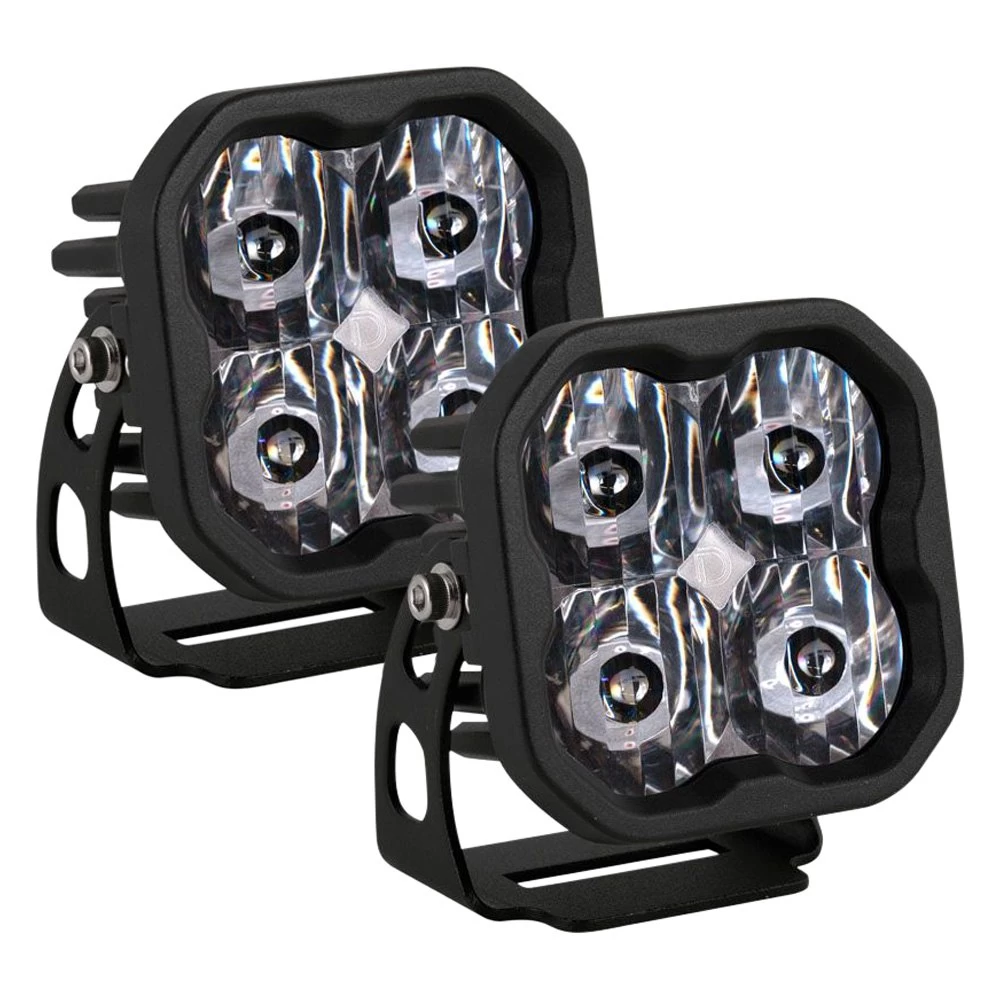 Diode Dynamics® DD6873P - Stage Pro Series Standard SAE 3" 2x36W Square Driving Beam LED Lights, With White Backlight