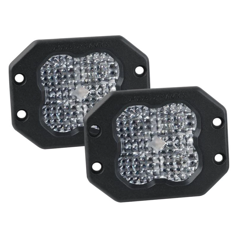 Diode Dynamics® DD6915P - Stage Sport Series Flush Mount 3" 2x14.5W Square Flood Beam LED Lights, With White Backlight