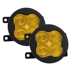 Diode Dynamics® DD6984 - Fog Light Location Stage Pro Series Type A SAE 3" 2x36W Square Fog Beam Yellow LED Lights, With Amber Backlight