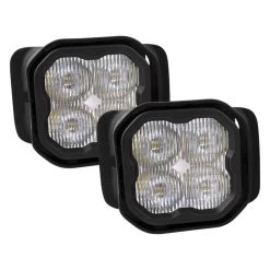 Diode Dynamics® - Fog Light Location Stage Max Series Type F2 SAE 3" 2x38.5W Square Fog Beam LED Lights, With Amber Backlight