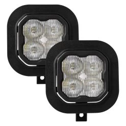 Diode Dynamics® - Fog Light Location Stage Max Series Type SD SAE 3" 2x38.5W Square Fog Beam LED Lights, With Amber Backlight
