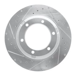 R1 Concepts® EDZ-63153L - ELINE™ Drilled And Slotted 1-Piece Rear Driver Side Brake Rotor