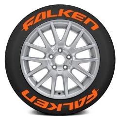 Tire Stickers® FAL-1718-125-8-O - Orange "Falken" Tire Lettering Kit
