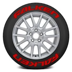 Tire Stickers® FAL-1921-75-8-R - Red "Falken" Tire Lettering Kit