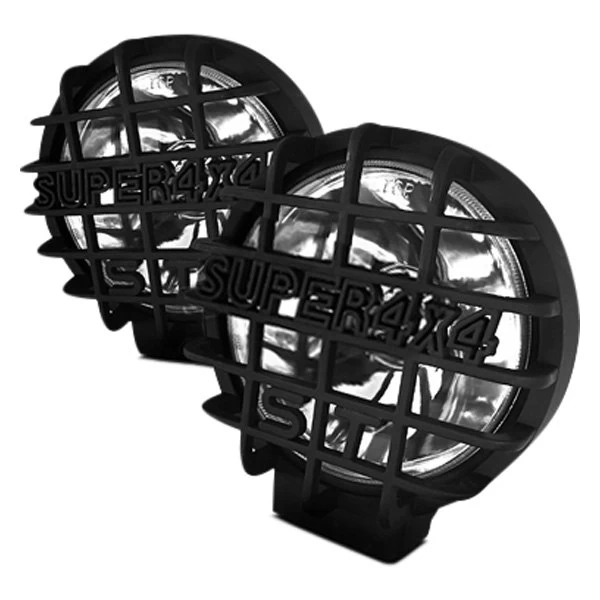 Spec-D® - 6.5" 2x55W Round Work Lights With 4x4 Stone Guards