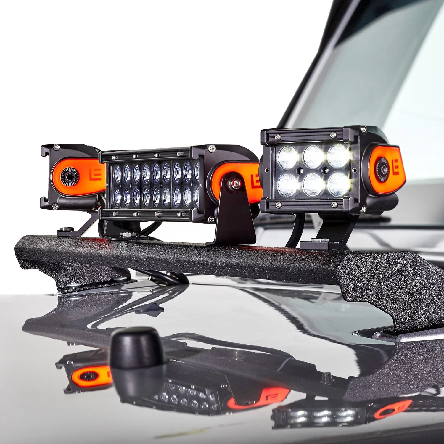 Lumen® N254X-2-SP - 9.5" 54W Dual Row Spot Beam LED Light Bar With Illuminated End Caps - Image 12