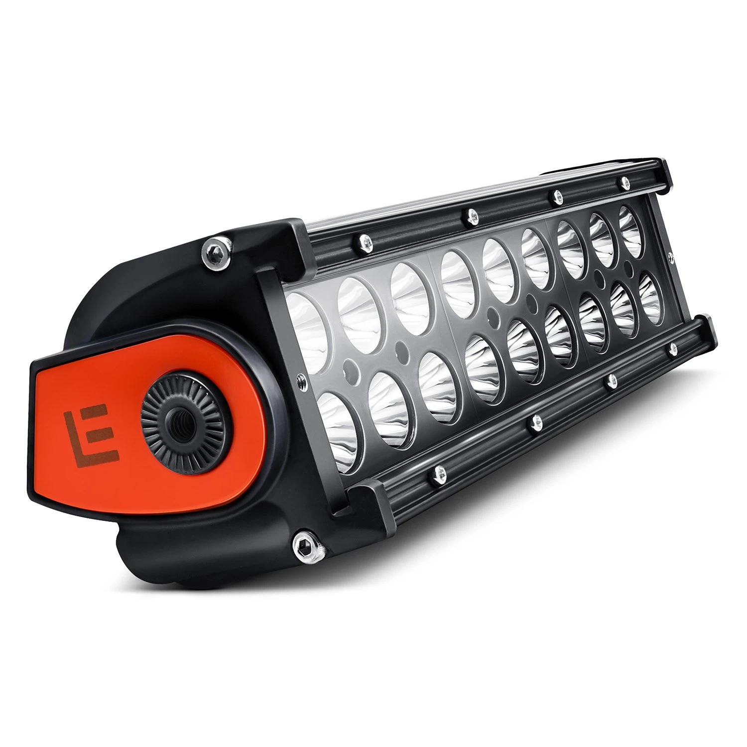 Lumen® N254X-2-SP - 9.5" 54W Dual Row Spot Beam LED Light Bar With Illuminated End Caps