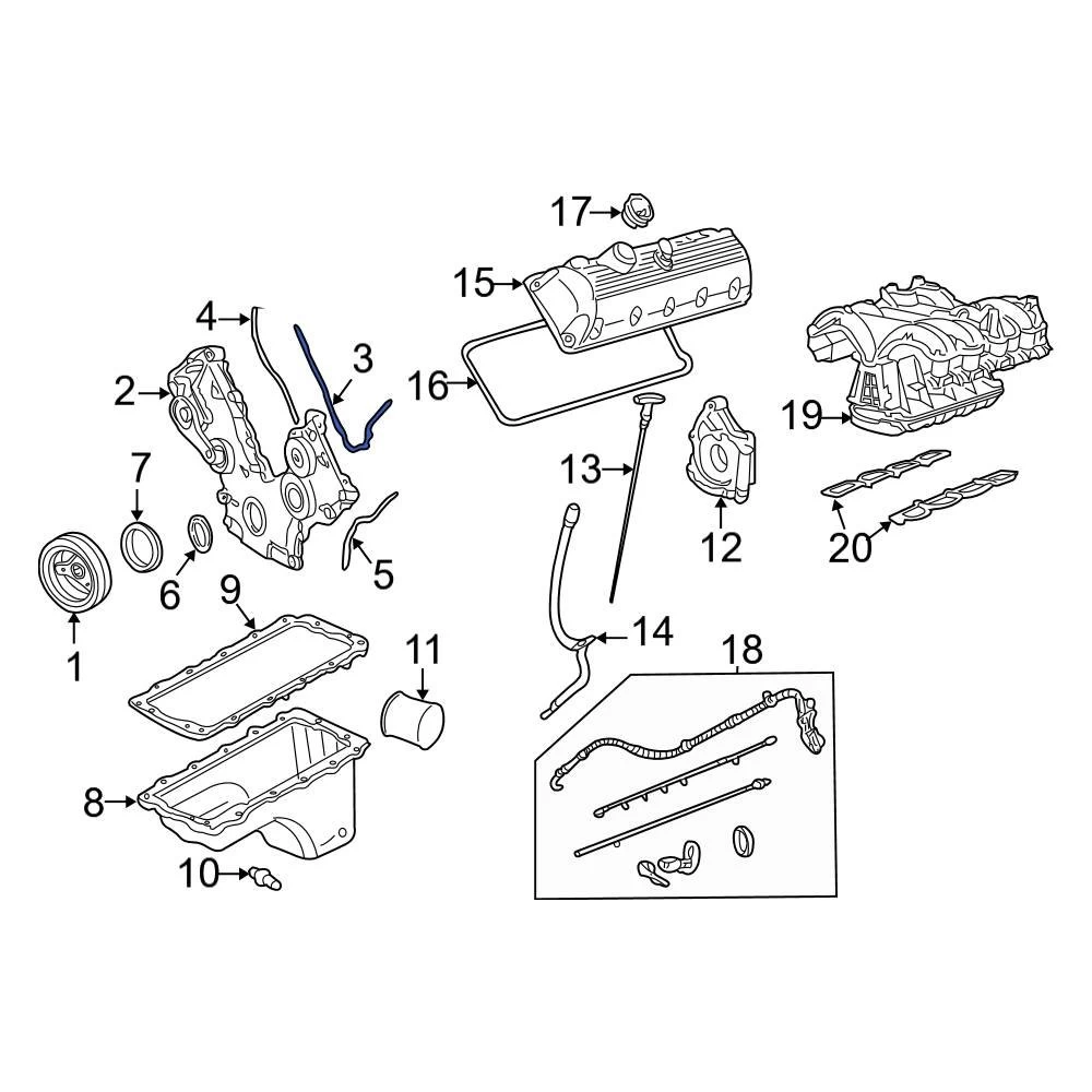 Ford OE 3L3Z6020EA - Center Engine Timing Cover Gasket - Image 8