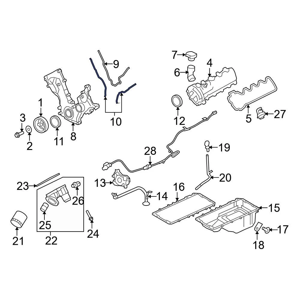 Ford OE 3L3Z6020EA - Center Engine Timing Cover Gasket - Image 10