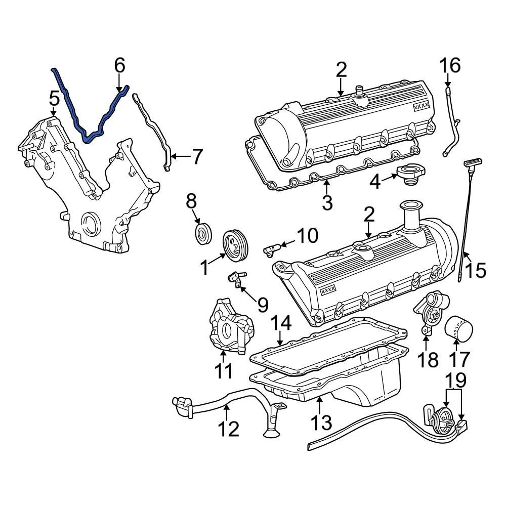 Ford OE 3L3Z6020EA - Center Engine Timing Cover Gasket - Image 13