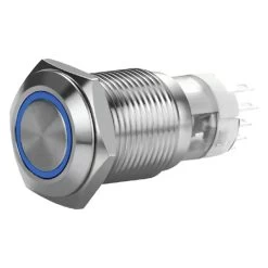 Install Bay® MIBRSSB19 - 19mm Momentary Blue LED Switch With Harness